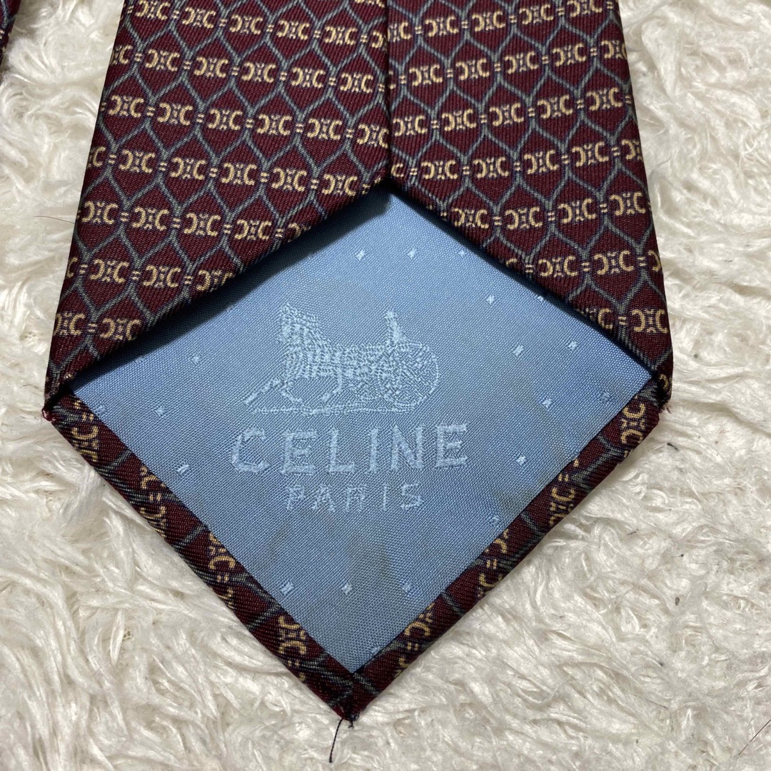 celine(セリーヌ)のceline セリーヌ　ネクタイ　シルク　レトロ　お洒落　高級　マカダム　 メンズのファッション小物(ネクタイ)の商品写真