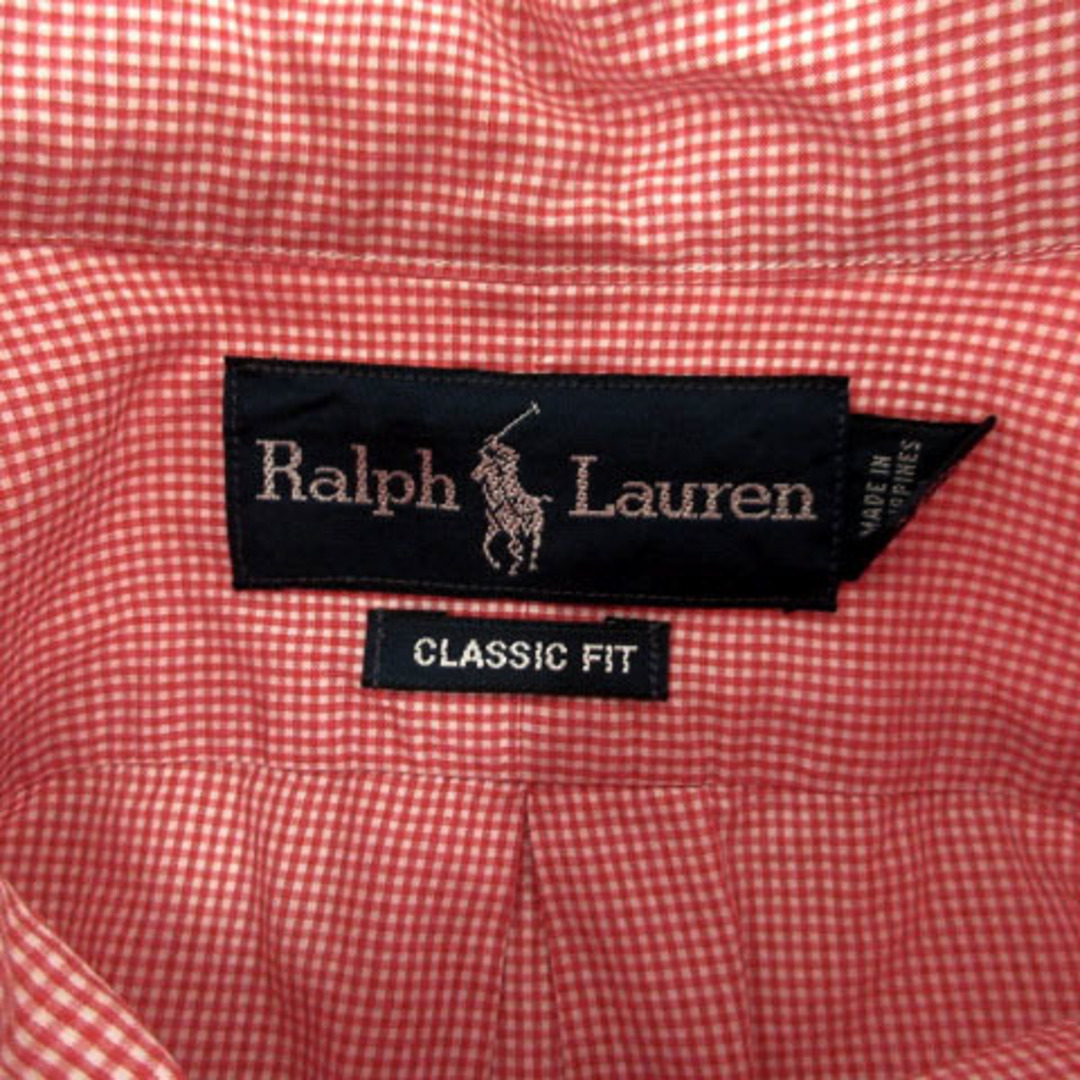 Ralph Lauren(ラルフローレン)のRALPH LAUREN シャツ ポニー刺繍 半袖 ギンガムチェック 赤 白 L メンズのトップス(シャツ)の商品写真