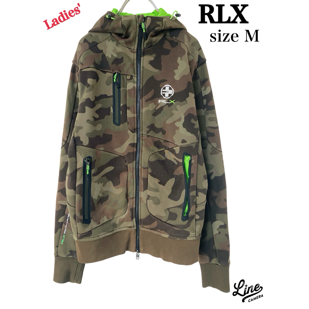 RLX（RalphLauren）(アールエルエックス)のRLX アールエルエックス　ジャケット　ブルゾン　カモフラ柄　レディースM スポーツ/アウトドアのゴルフ(ウエア)の商品写真