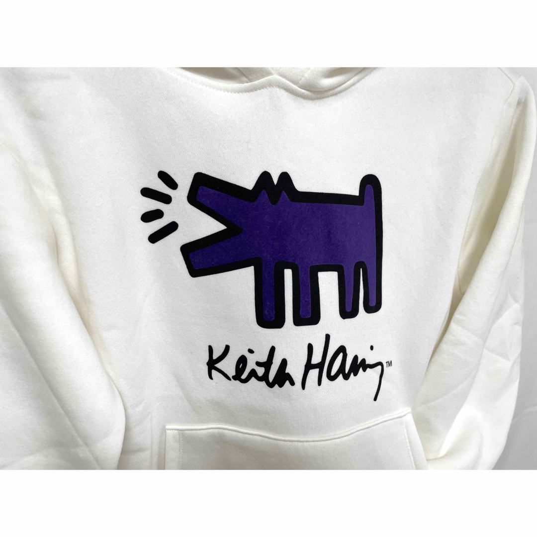 KEITH HARING(キースヘリング)のkeithharing キースヘリング 裏起毛 パーカー XL 14/16 白 レディースのトップス(パーカー)の商品写真