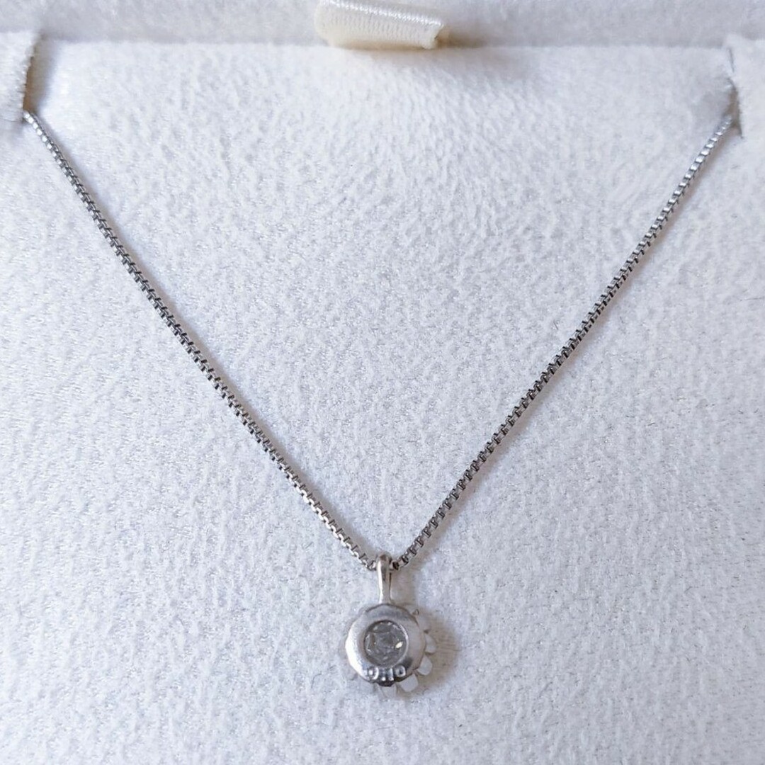アガット ローズカット ダイヤモンド ネックレス K18WG 0.10ct アガット ローズカット ダイヤモンド ネックレス K18WG 0.10ct