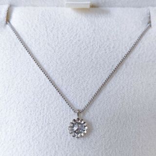 アガット(agete)のアガット ローズカット ダイヤモンド ネックレス K18WG 0.10ct(ネックレス)