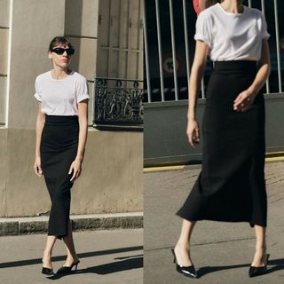 ザラ(ZARA)のZARA　ZW COLLECTION フィット ミディスカート　XSサイズ(ロングスカート)