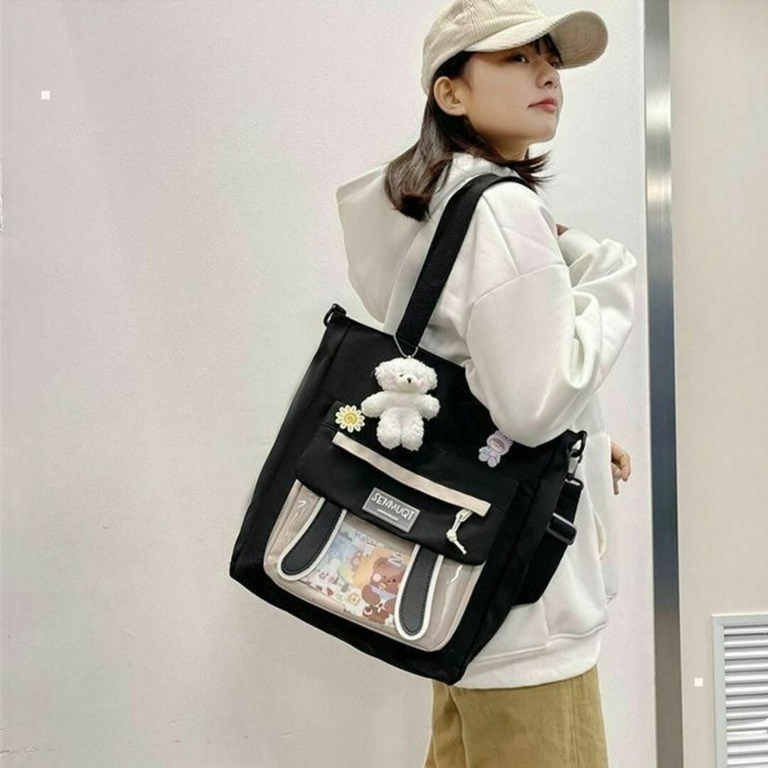 可愛いトートバッグ ショルダーバッグ♡韓国風レディースバッグ♡痛バッグ♡濃ピンク レディースのバッグ(ショルダーバッグ)の商品写真