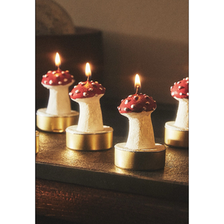 ザラホーム(ZARA HOME)のZARA クリスマス　マッシュルーム　キャンドル　ろうそく　蝋燭　3本セット(キャンドル)