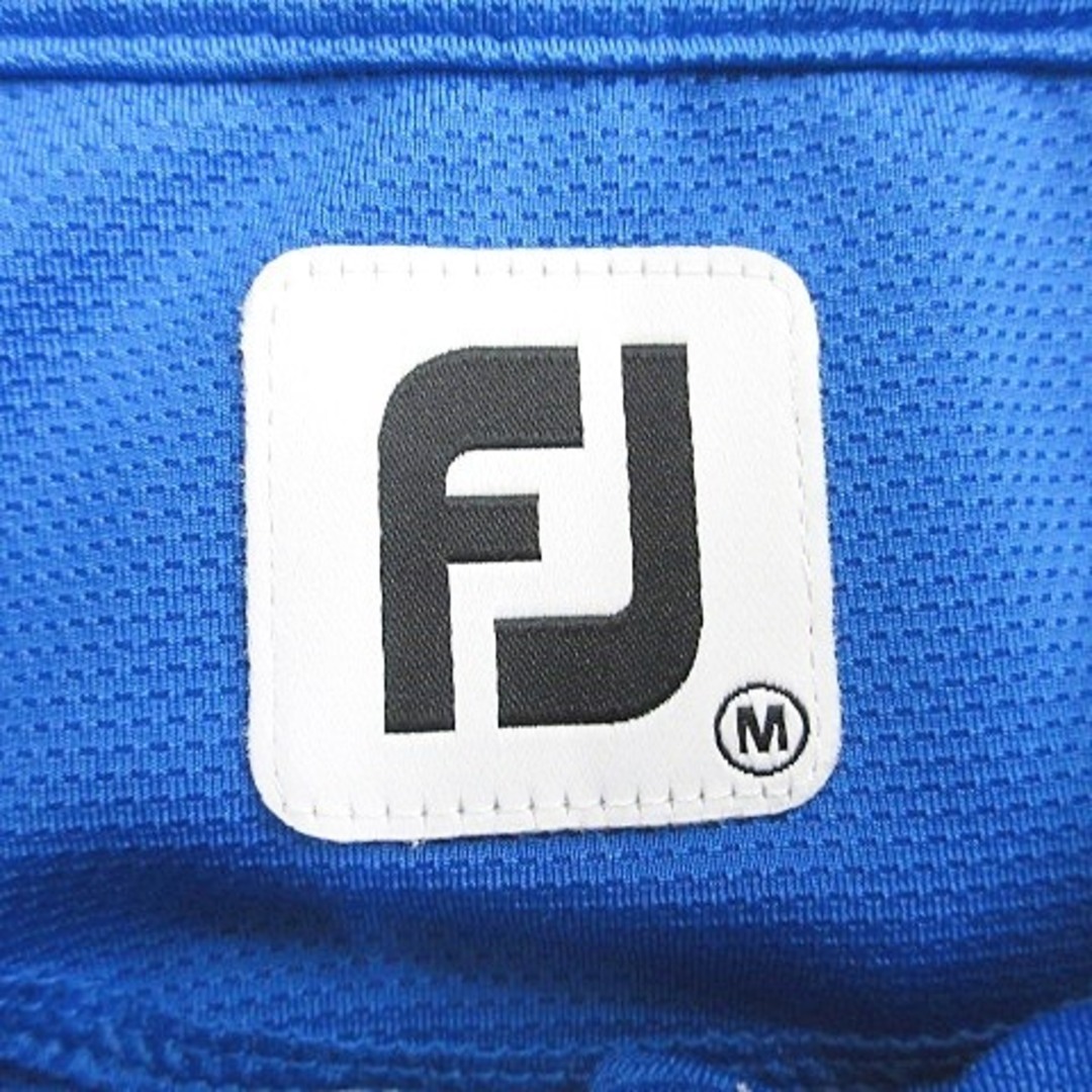 FootJoy(フットジョイ)のフットジョイ ゴルフ シャツ 半袖 ハーフジップ ハイネック 白 ブルー M スポーツ/アウトドアのゴルフ(ウエア)の商品写真