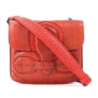 ボッテガヴェネタ(Bottega Veneta)のボッテガヴェネタ BOTTEGAVENETA 斜め掛けショルダーバッグ パイソン/レザー レッド系 レディース 送料無料【中古】 r9464f(ショルダーバッグ)