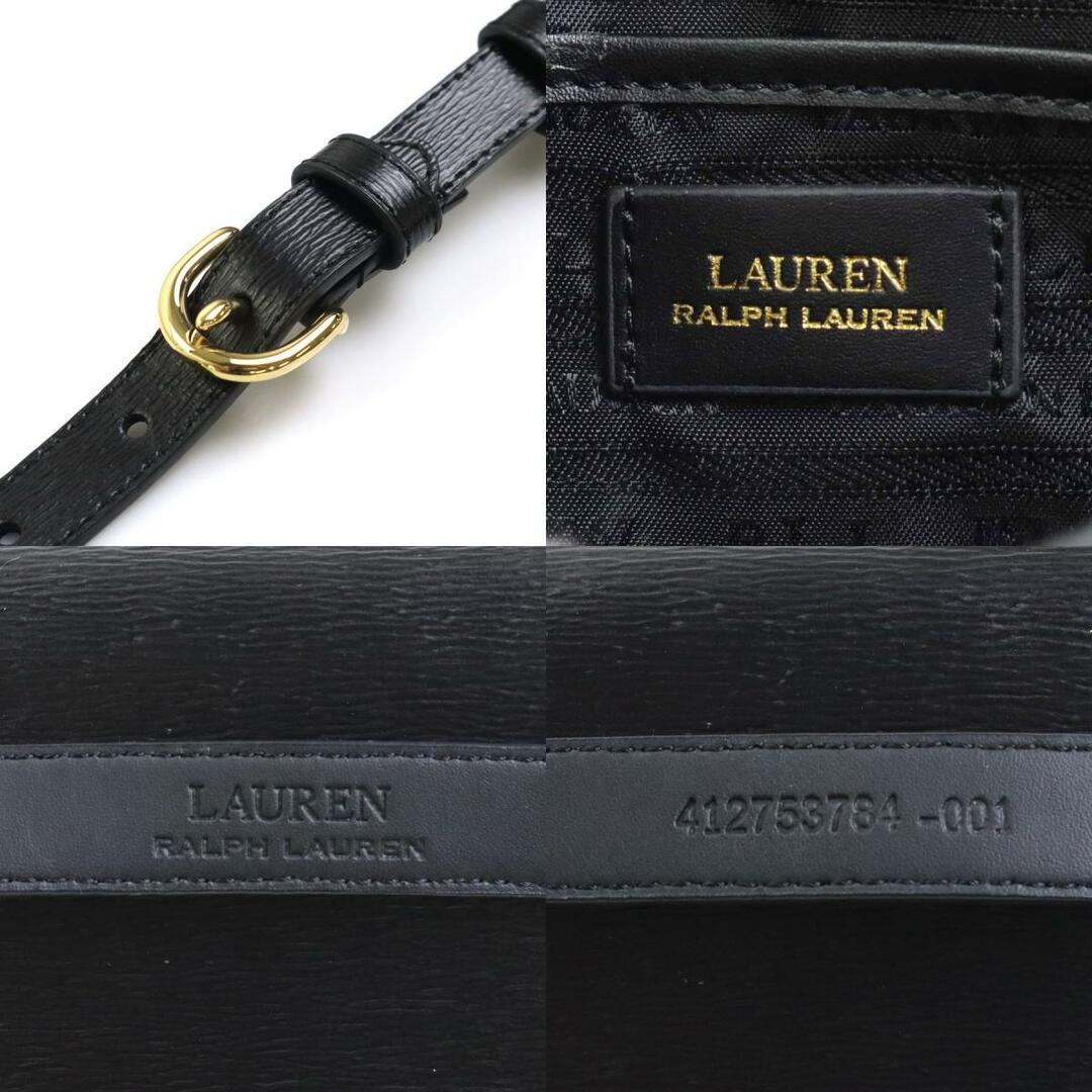 LAUREN RALPH LAUREN ローレンラルフローレン ウエストバッグ ベルトバッグ レザー ブラック ゴールド レディース 送料無料【中古】 r9529f レディースのバッグ(ボディバッグ/ウエストポーチ)の商品写真