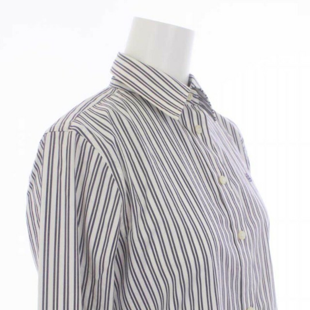 ローレンラルフローレン シャツ ブラウス 長袖 ストライプ柄 白 紫 レディースのトップス(シャツ/ブラウス(長袖/七分))の商品写真