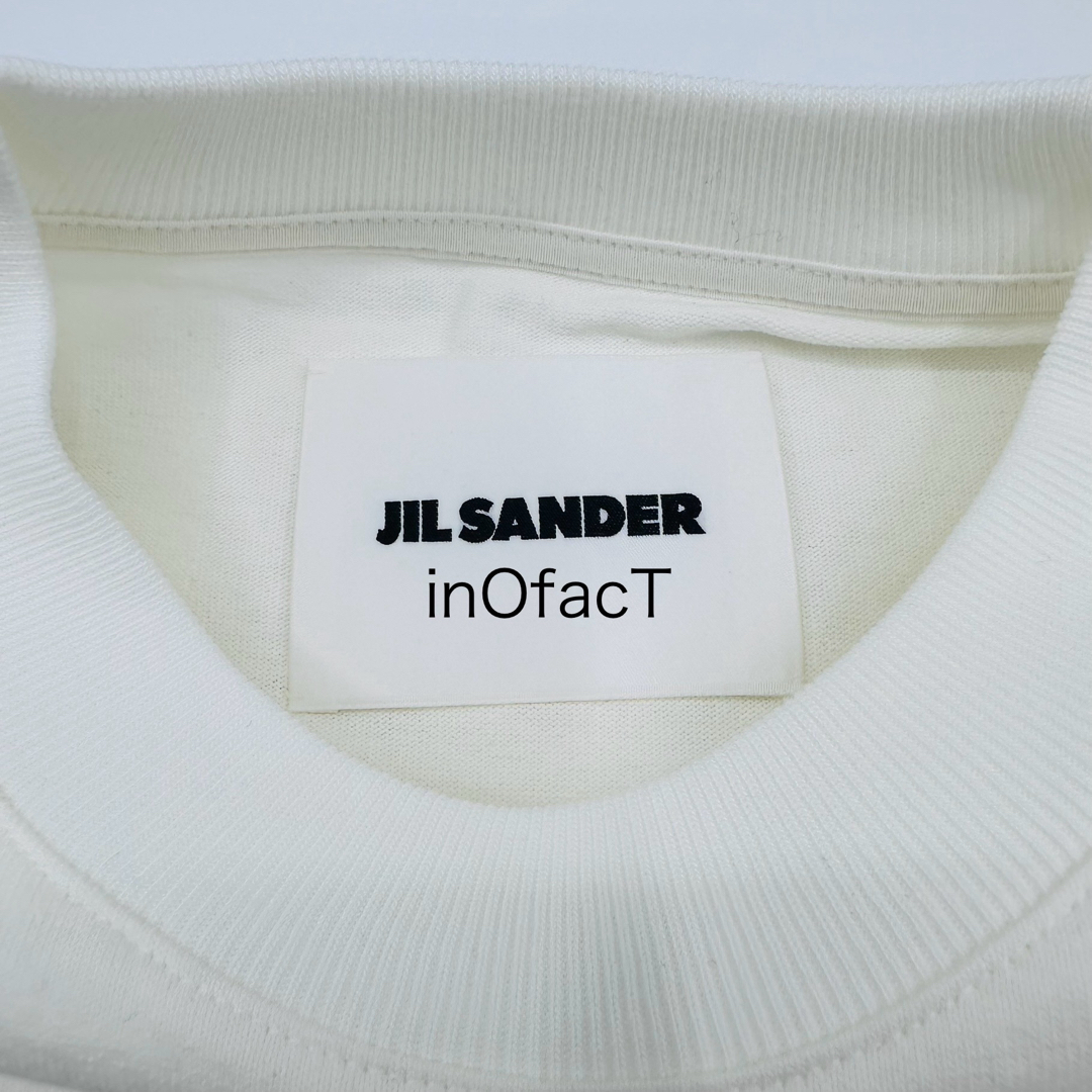 Jil Sander(ジルサンダー)のM ホワイト Jil Sander プリントロゴ コットンジャージー Tシャツ レディースのトップス(Tシャツ(半袖/袖なし))の商品写真