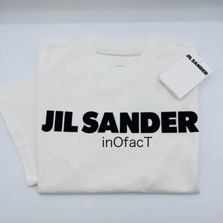 ジルサンダー(Jil Sander)のM ホワイト Jil Sander プリントロゴ コットンジャージー Tシャツ(Tシャツ(半袖/袖なし))