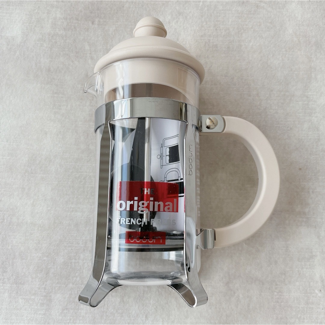 bodum【日本未販売】フレンチプレスコーヒーメーカー　ベージュ　3 cup スマホ/家電/カメラの調理家電(コーヒーメーカー)の商品写真