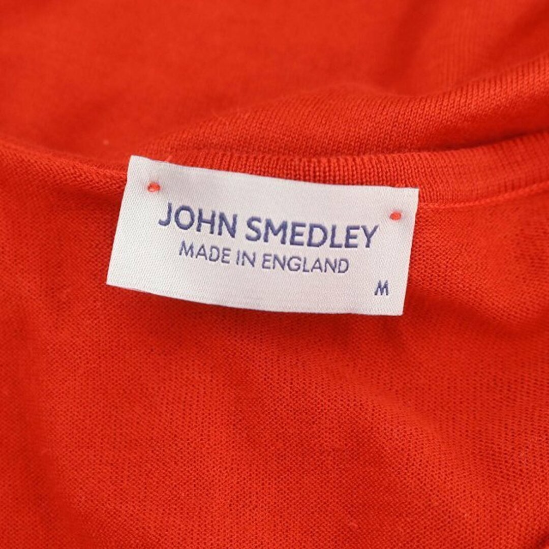 JOHN SMEDLEY(ジョンスメドレー)のジョンスメドレー コットンVネックニット カットソー 長袖 M 赤 レッド レディースのトップス(ニット/セーター)の商品写真