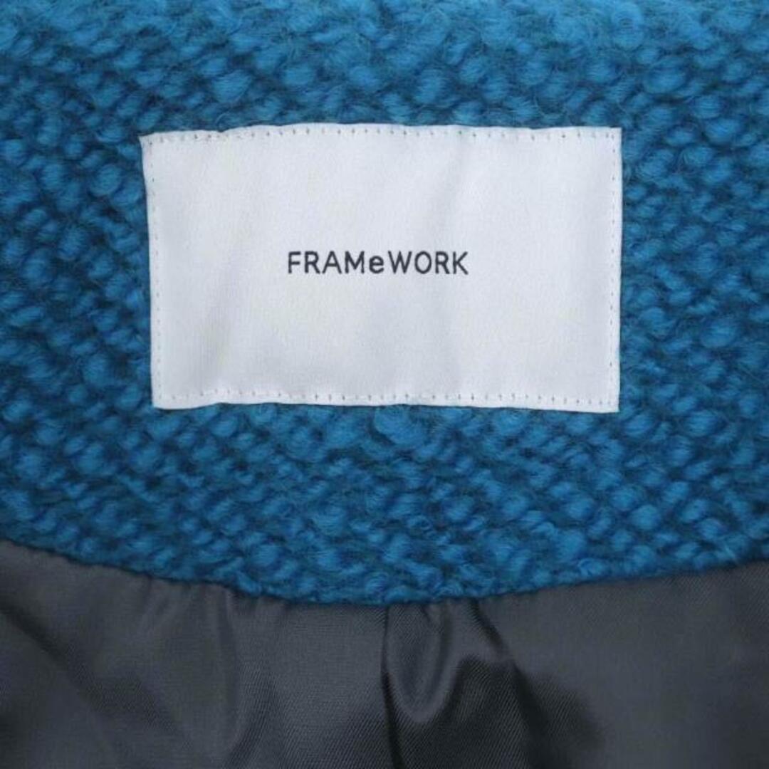 FRAMeWORK(フレームワーク)のフレームワーク 22AW ポンチョコート ノーカラー アウター ロング 36 青 レディースのジャケット/アウター(その他)の商品写真
