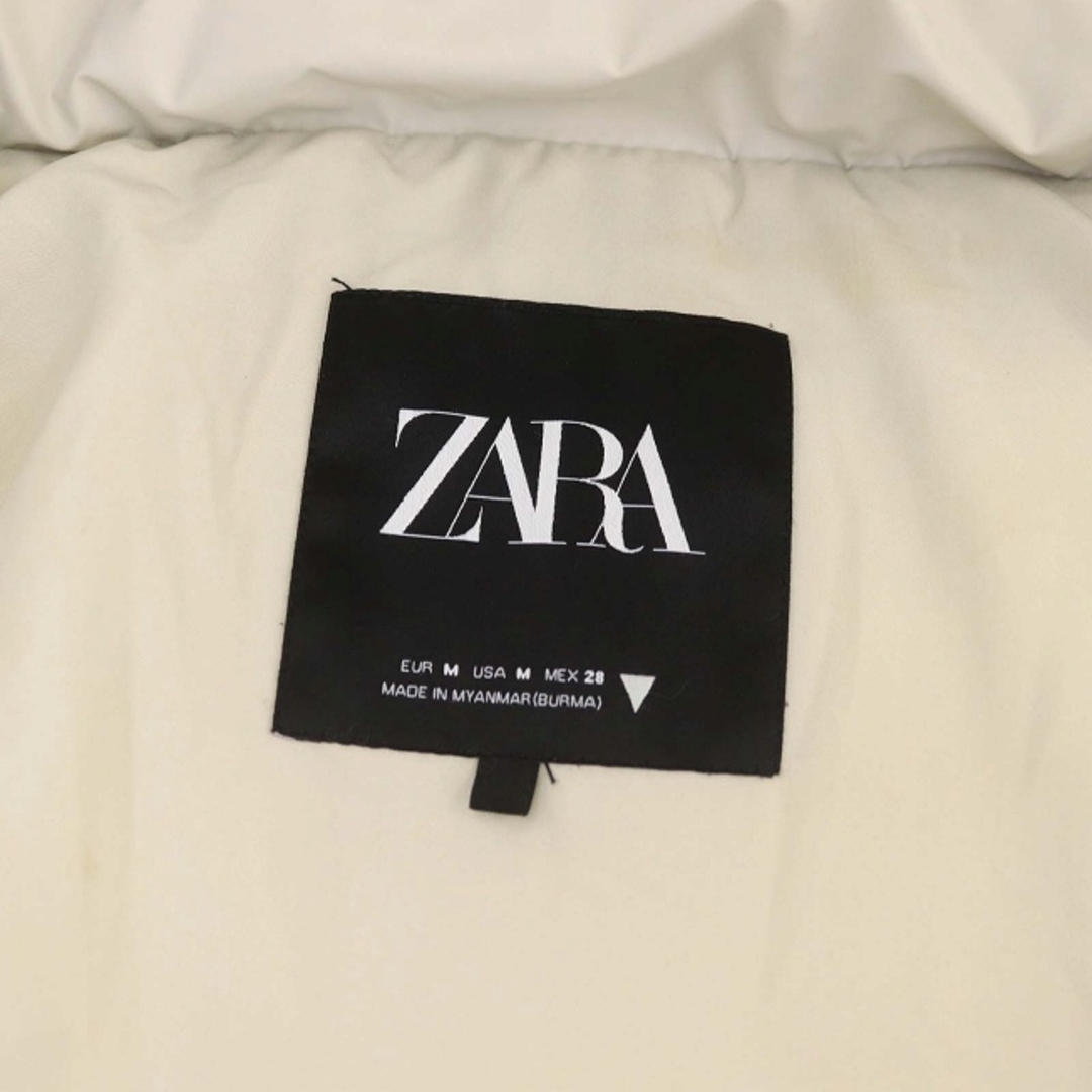 ZARA(ザラ)のザラ ZARA 中綿ジャケット ダウン アウター フード付き M ベージュ レディースのジャケット/アウター(ダウンジャケット)の商品写真