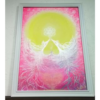 ご予約　風水開運絵画＊愛色桜〜夫婦鳳凰～大願成就　出会い　金運　恋愛運縁結び(アート/写真)