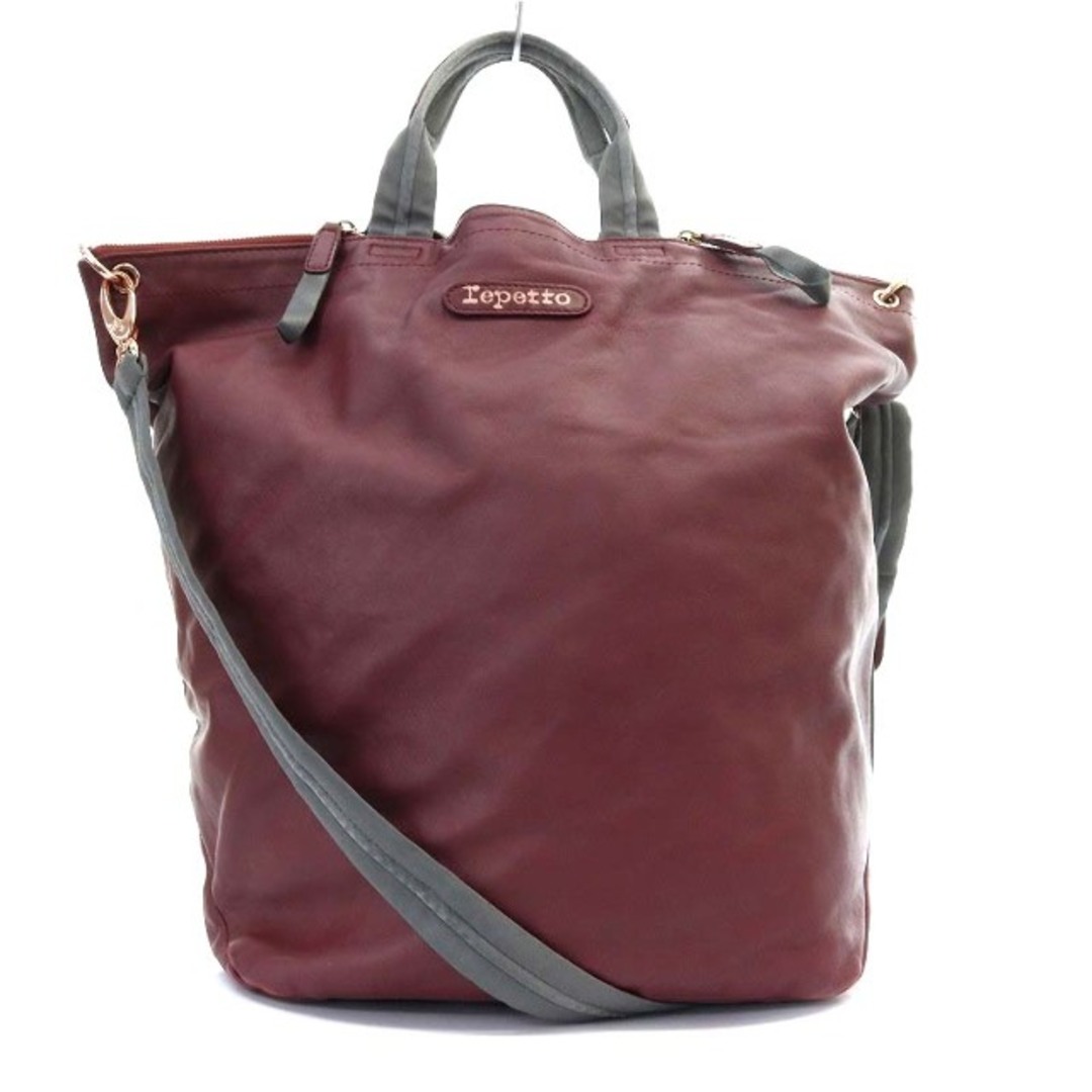 repetto(レペット)のレペット Shopping bag Grand ecart Silk ボルドー レディースのバッグ(トートバッグ)の商品写真