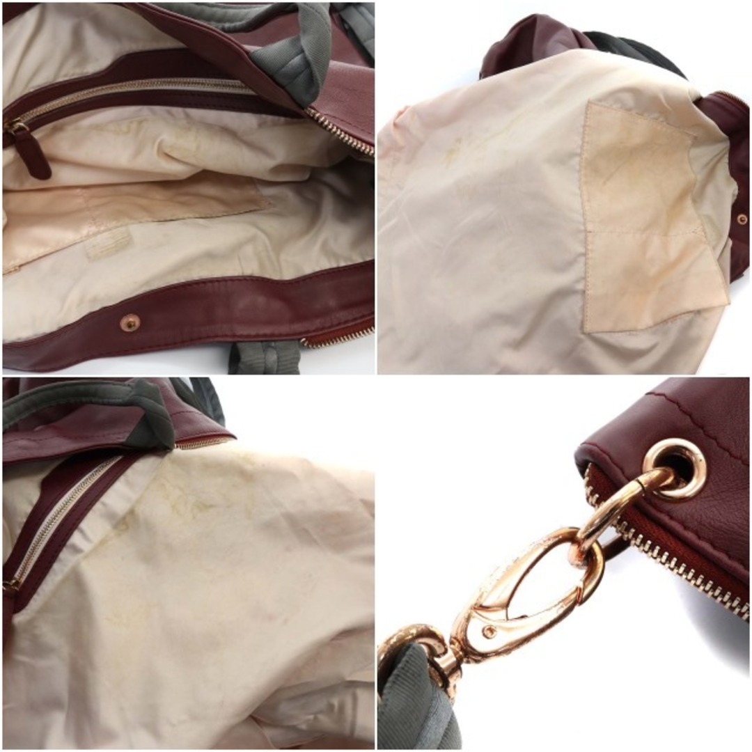 repetto(レペット)のレペット Shopping bag Grand ecart Silk ボルドー レディースのバッグ(トートバッグ)の商品写真