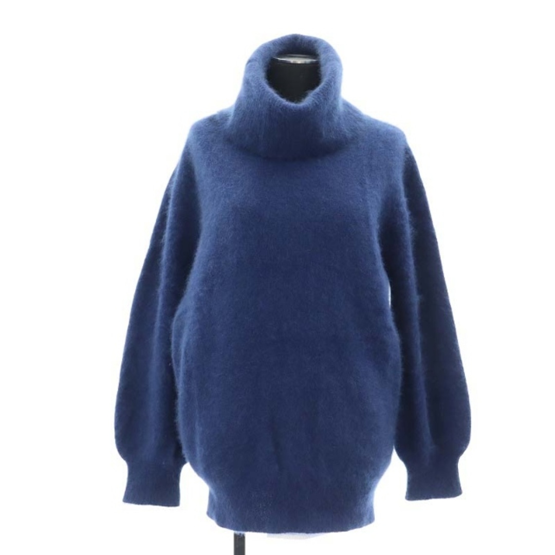 PUPULA(ププラ)のププラ ウールファータートルネックニット セーター シャギー 長袖 38 M 青 レディースのトップス(ニット/セーター)の商品写真