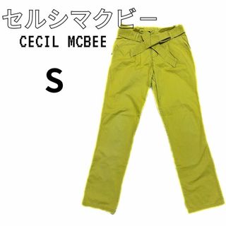 セルシマクビー S CECIL McBEE ゆったり イェロー 共布ベルト付き(カジュアルパンツ)