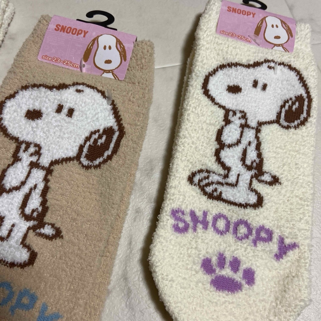 SNOOPY(スヌーピー)のSNOOPY もこもこソックス　3足セット レディースのレッグウェア(ソックス)の商品写真