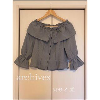 アルシーヴ(archives)のarchives ブラウス　七分袖　ギンガムチェック(シャツ/ブラウス(長袖/七分))