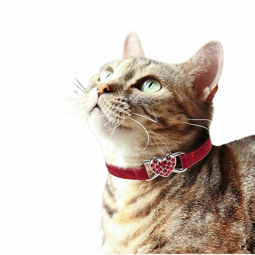 【色: レッド】WDPAWS 猫 首輪 猫の首輪 子猫 キラキラ クリスタル 首 その他のペット用品(猫)の商品写真