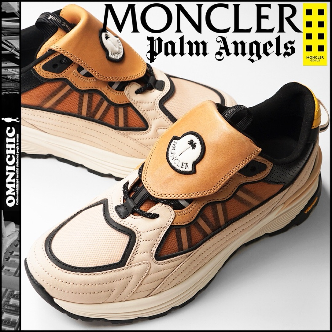 MONCLER(モンクレール)の国内正規MONCLER PALM ANGELS モンクレールレザースニーカー42 メンズの靴/シューズ(スニーカー)の商品写真