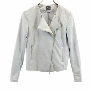 アルマーニエクスチェンジ(ARMANI EXCHANGE)のアルマーニエクスチェンジ スウェード ライダースジャケット XS グレー ARMANI EXCHANGE レディース 古着 【240229】(ライダースジャケット)