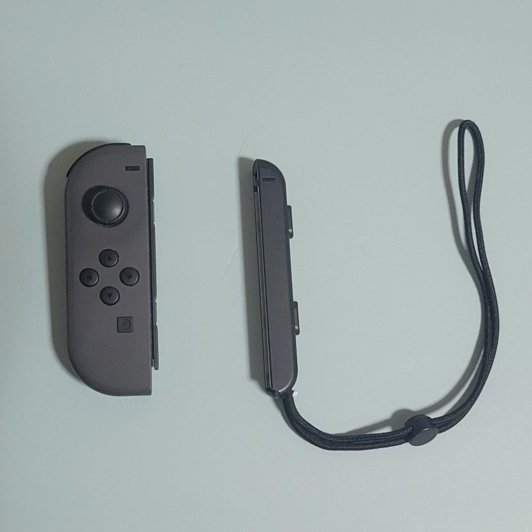 Nintendo Switch - 【中古】純正Joy-Con グレー L ストラップ付き