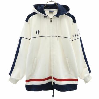 フレッドペリー 日本製 長袖 ナイロンジャケット S ホワイト系 FRED PERRY メンズ 古着 【240229】