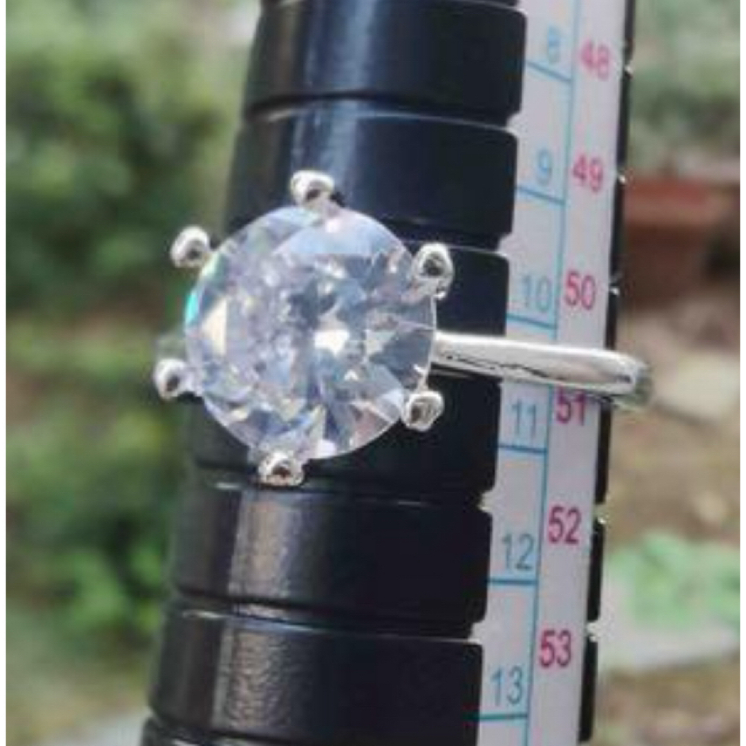 S925銀　高型ジルコン　六爪　リング　指輪 レディースのアクセサリー(リング(指輪))の商品写真