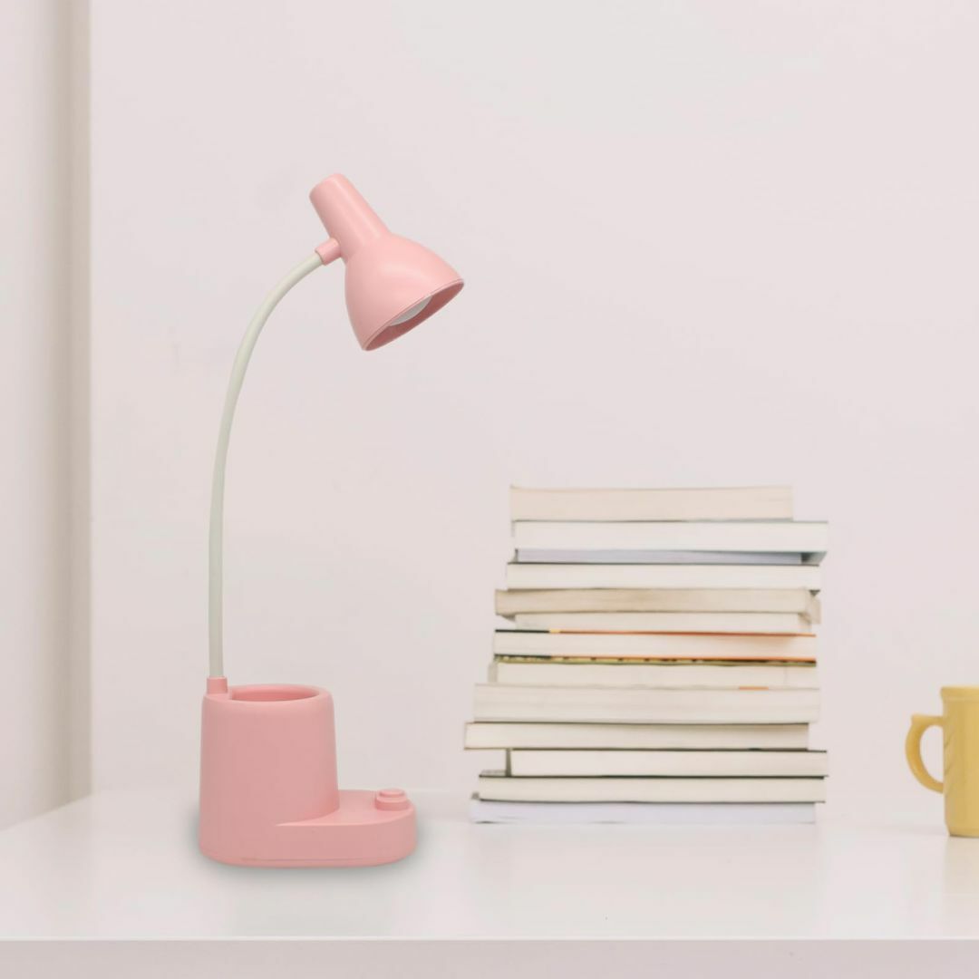 【色: ピンク】デスクライト コードレス、読書 ライト、ピンク、ペンホルダー付き インテリア/住まい/日用品のライト/照明/LED(その他)の商品写真