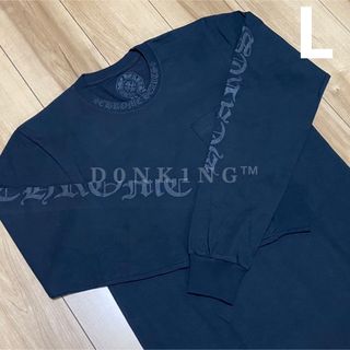 クロムハーツ(Chrome Hearts)の希少 黒黒 L クロムハーツ 新作 ネックロゴ ロングスリーブ Tシャツ ロンT(Tシャツ/カットソー(七分/長袖))