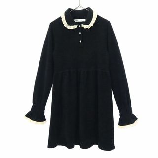 ザラ(ZARA)のザラ レース 長袖 ミニワンピース S ブラック ZARA レディース 古着 【240229】(ミニワンピース)