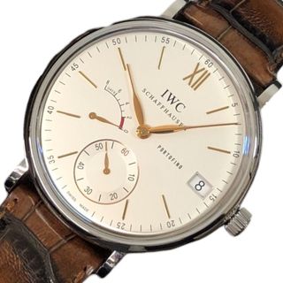 IWC - 　インターナショナルウォッチカンパニー IWC ポートフィノ　ハンドワインド8デイズ IW510103 ホワイト ステンレススチール クロコベルト メンズ 腕時計