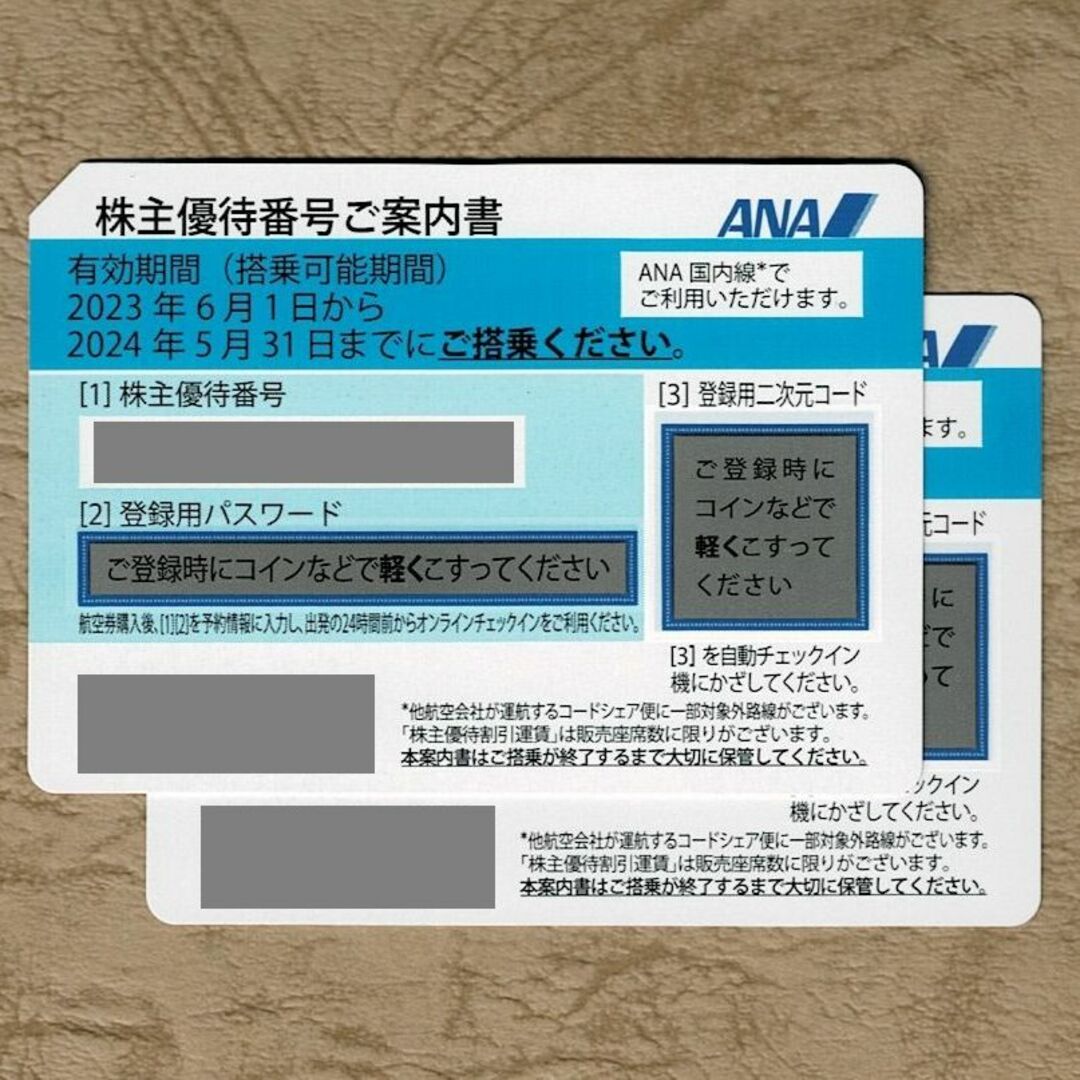 ANA 株主優待券 2枚 チケットの乗車券/交通券(航空券)の商品写真