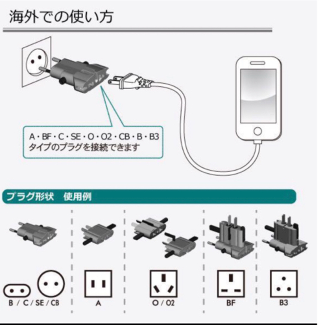 【新品】Road warrior 電源プラグ変換アダプター  スマホ/家電/カメラの生活家電(変圧器/アダプター)の商品写真