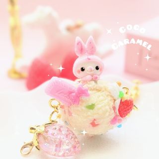 まーほまツインこうじ様専用オリジナル チャーム付きリボンストラップ