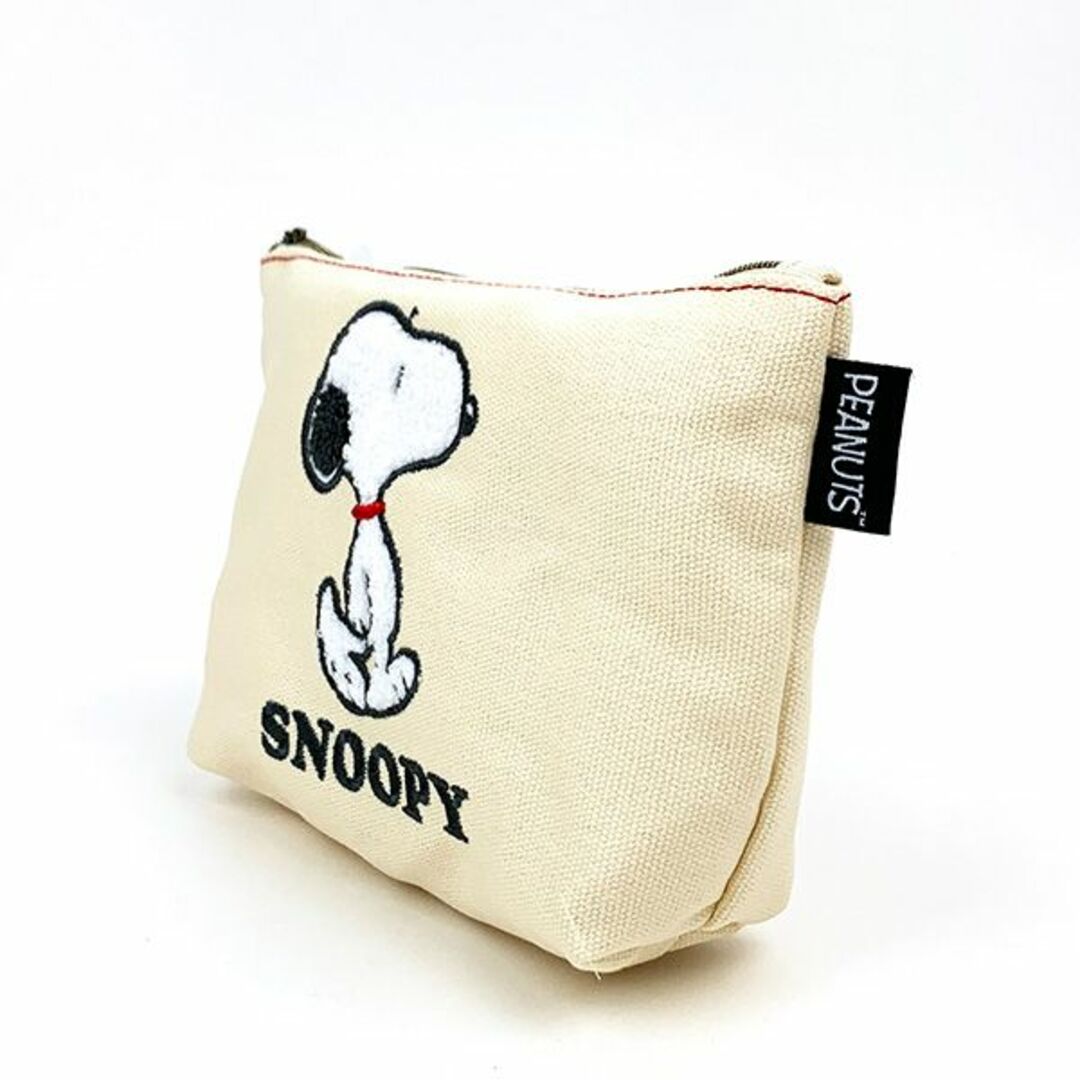 SNOOPY(スヌーピー)のスヌーピー サガラキャンバス 化粧ポーチ ホワイト 小物入れ レディースのバッグ(ボディバッグ/ウエストポーチ)の商品写真