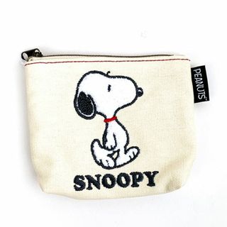 スヌーピー(SNOOPY)のスヌーピー サガラキャンバス ティッシュポーチ ホワイト 小物入れ 化粧品入れ(ボディバッグ/ウエストポーチ)