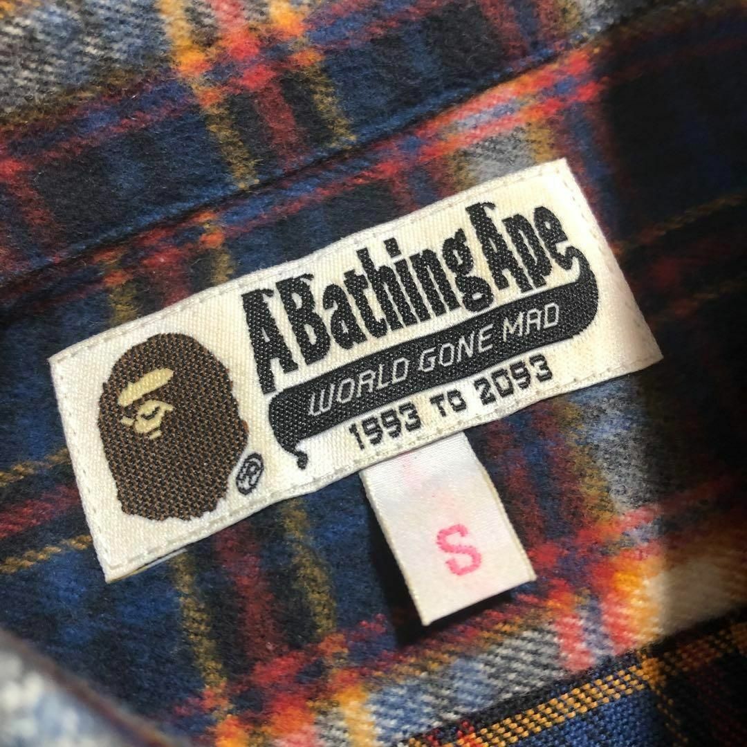 A BATHING APE(アベイシングエイプ)の【美品】アベイシングエイブ-ABathingApe-ネルシャツワンピース レディースのワンピース(ひざ丈ワンピース)の商品写真