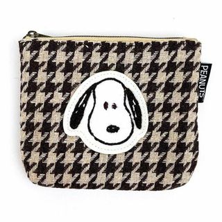 スヌーピー(SNOOPY)のスヌーピー モカチェック ティッシュポーチ 化粧品入れ ティッシュカバー(ボディバッグ/ウエストポーチ)