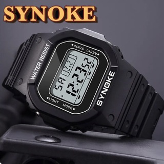 新品 SYNOKEスポーツデジタル 防水スクエアウォッチ メンズ腕時計ブラック3(腕時計(デジタル))