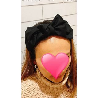 黒リボンターバン⭐︎ハンドメイド(ヘアバンド)