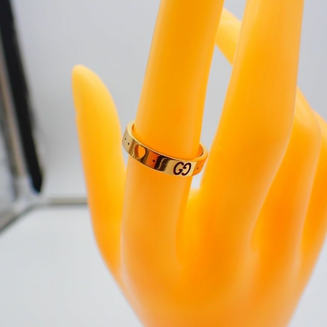 Gucci(グッチ)の【美品】グッチ　K18PG　Au750　アイコン　アモール　リング　約14号 レディースのアクセサリー(リング(指輪))の商品写真