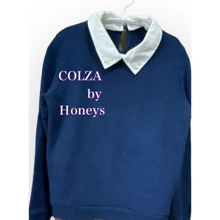 COLZA byHONEYS 2ウェイ　紺色　薄手セーター　トップスL 付け襟(ニット/セーター)