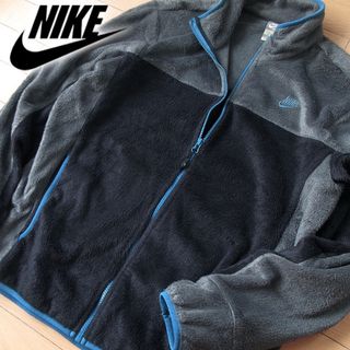 ナイキ(NIKE)の美品 L ナイキ NIKE メンズ ボアジャケット ブラック グレー(ブルゾン)