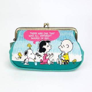 スヌーピー(SNOOPY)のスヌーピー ジュース 畳刺繍がま口ペンポーチ 文具 グリーン SNOOPY(ペンケース/筆箱)