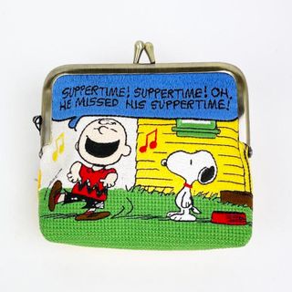 スヌーピー(SNOOPY)のスヌーピー チャーリーブラウン 畳刺繍ミニがま口ポーチ イエロー SNOOPY(ボディバッグ/ウエストポーチ)